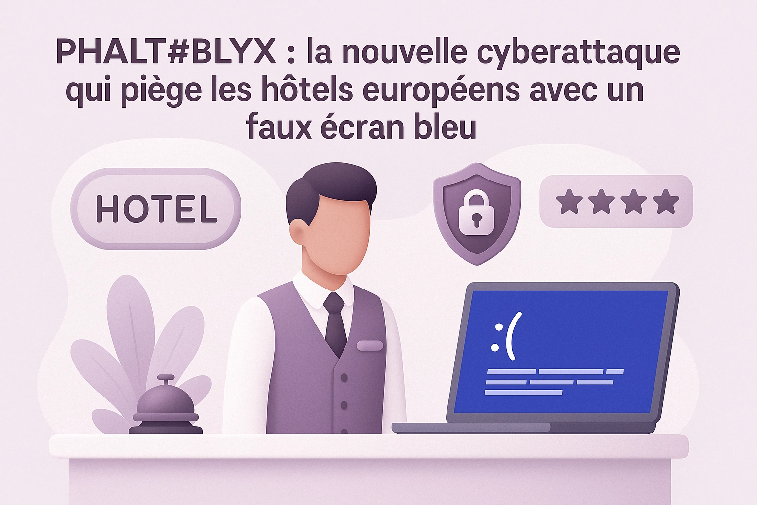 Illustration cybersécurité écran bleu