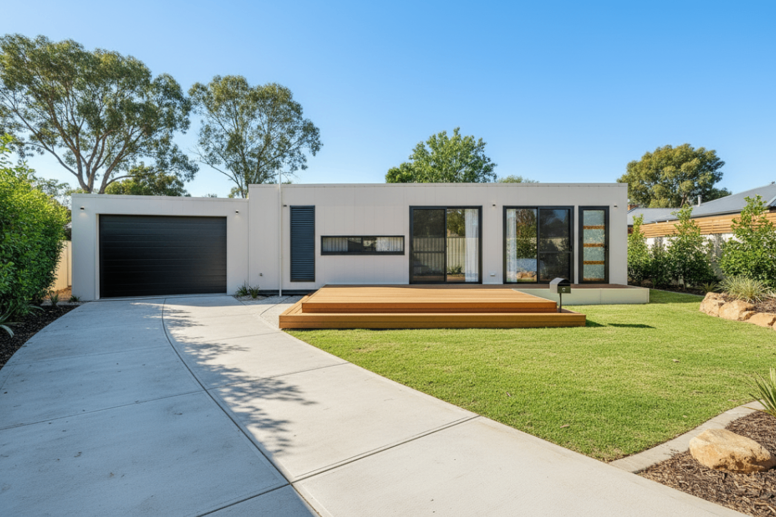 Modern modular home exterior