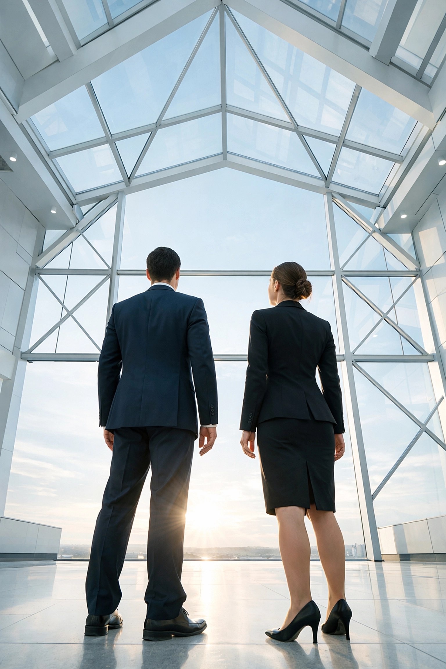 Business professionals in a corporate office building a foundation for high-performance sales teams.