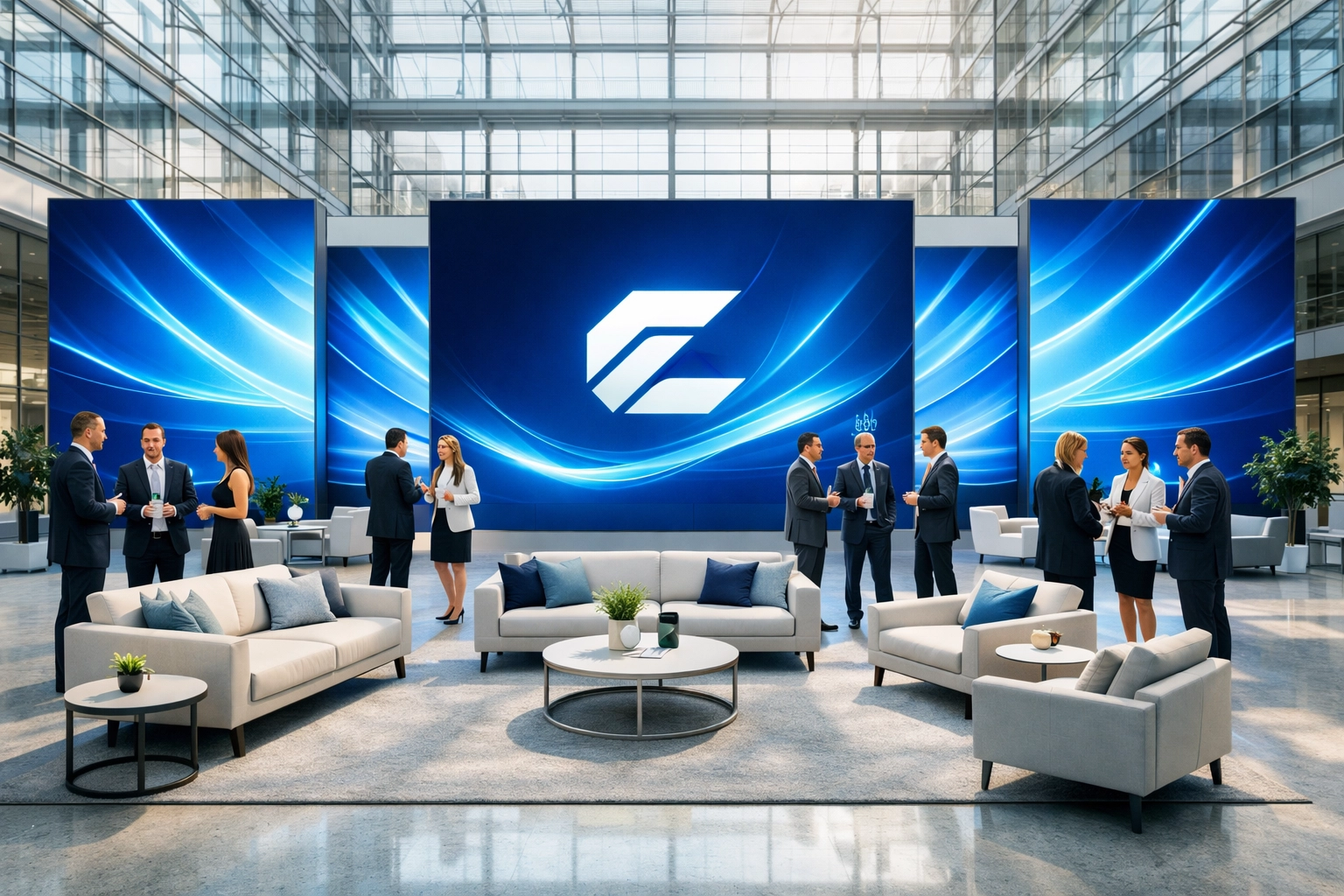 High-impact brand activation lounge for elite Super Bowl corporate networking and visibility.