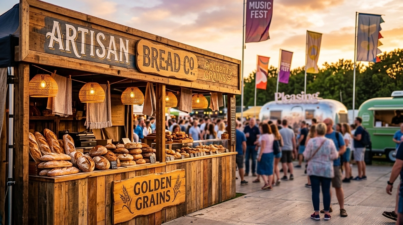 Artisanal food stall at golden hour
