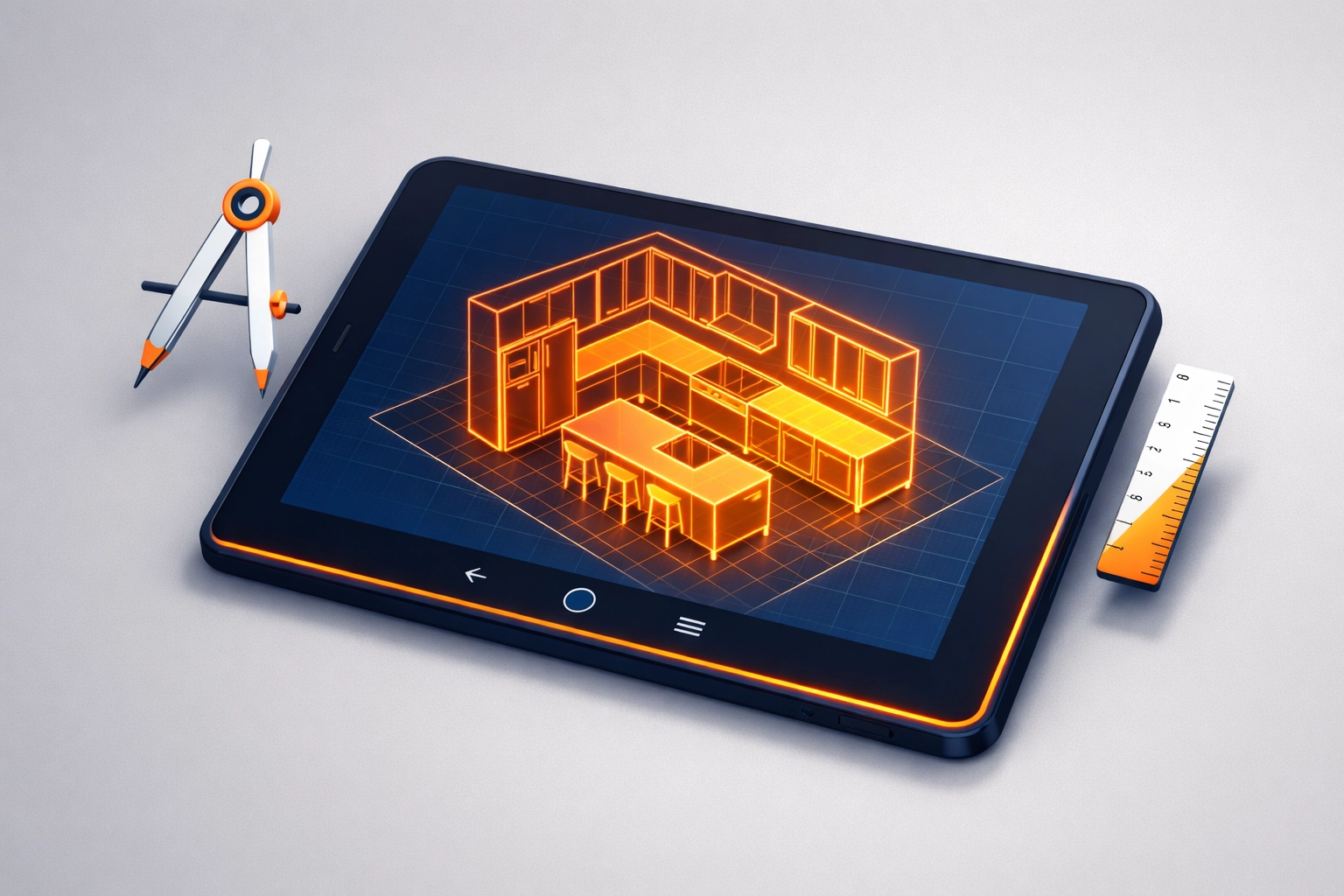 Modern CAD kitchen design planning by expert kitchen fitters in Guildford.