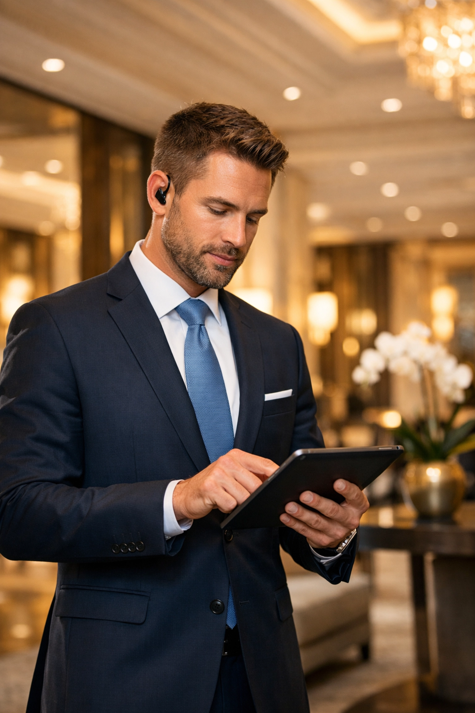 Super Bowl Branding Blitz Secrets Revealed: What Experts Don't Want You to Know About VIP Logistics Professional logistics coordinator managing VIP executive travel services in a luxury five-star hotel lobby.