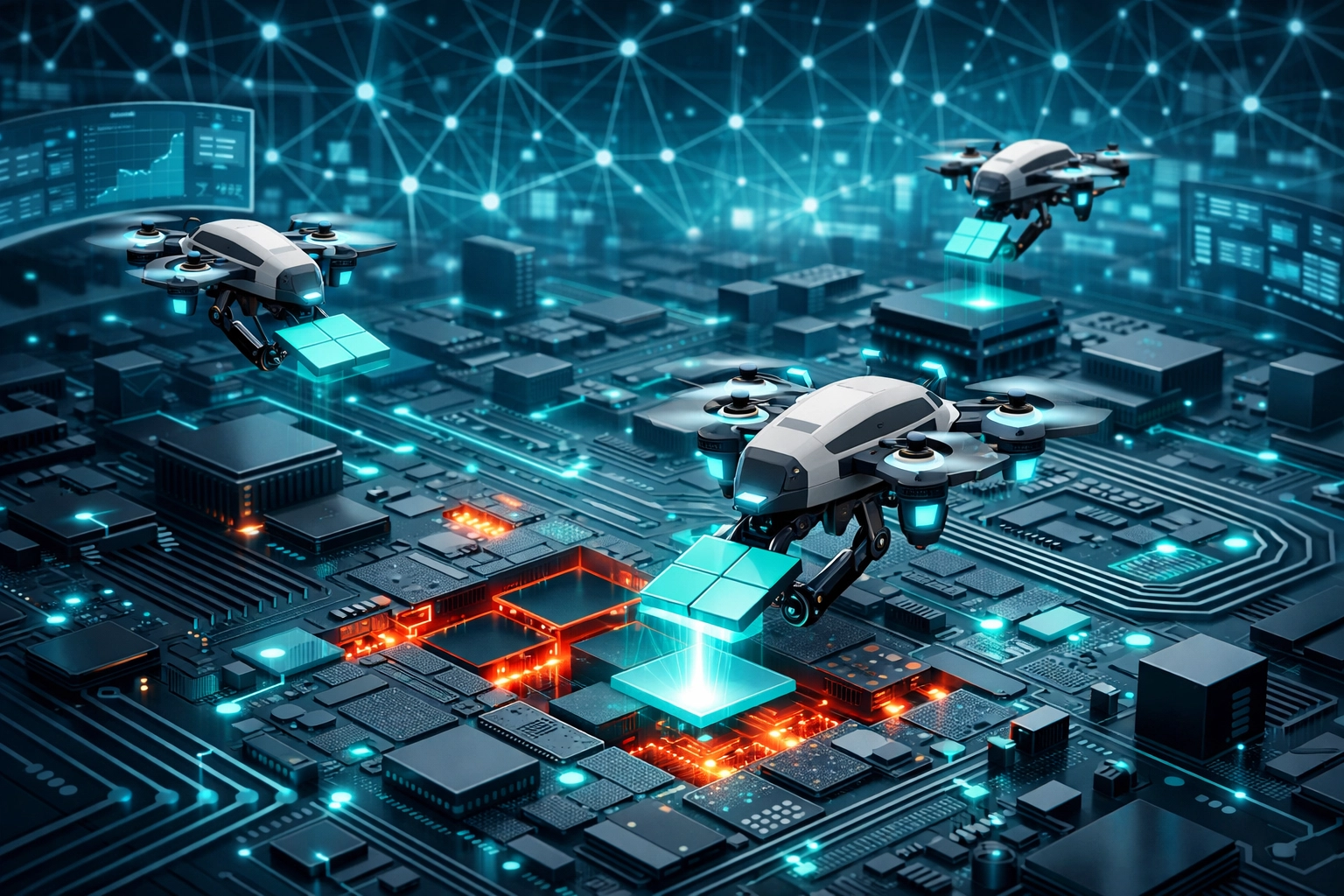 Managed IT services and cybersecurity command center protecting business networks from data breaches.