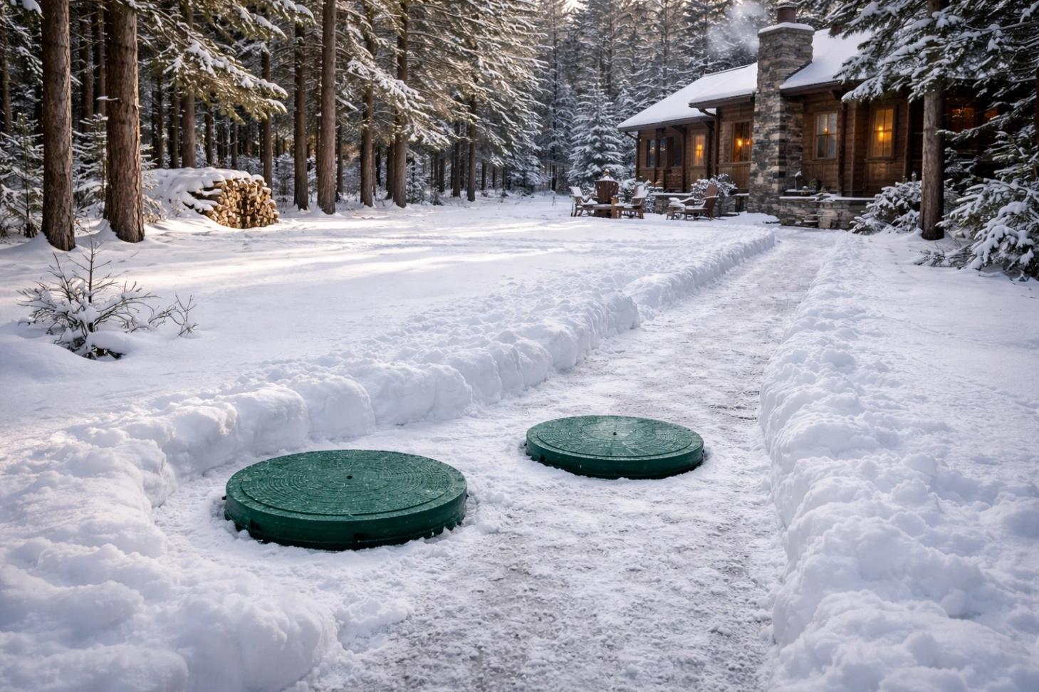 Winter Country Property Scene