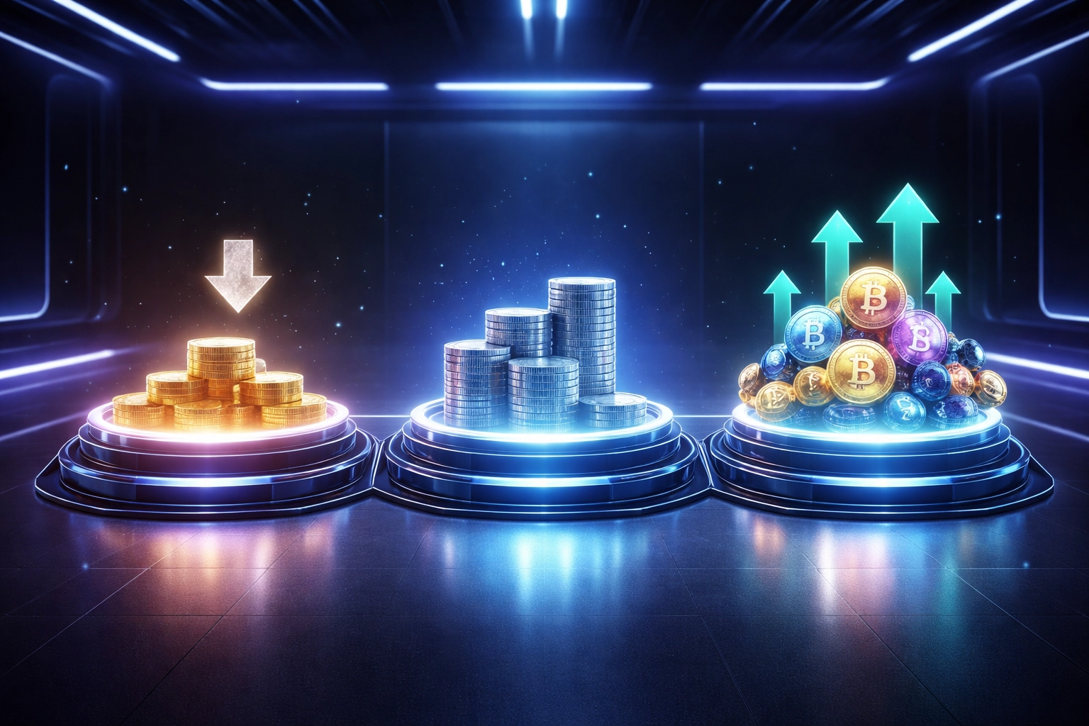 Digital payment terminal comparison illustrating savings with Larecoin vs CoinPayments and NOWPayments in a modern fintech setting.