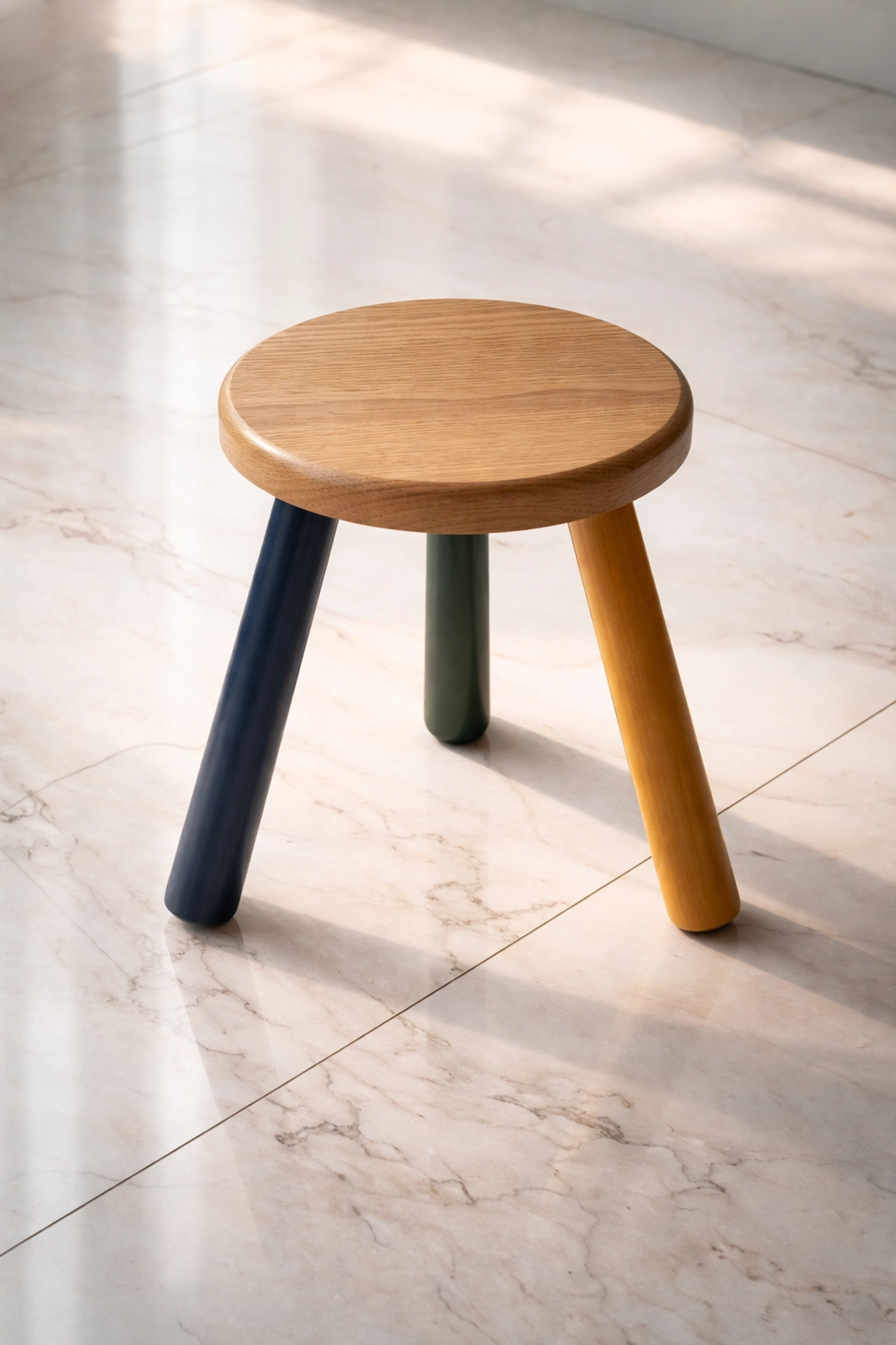 A balanced three-legged stool symbolizes the stability of a diversified 40/30/30 investment portfolio.