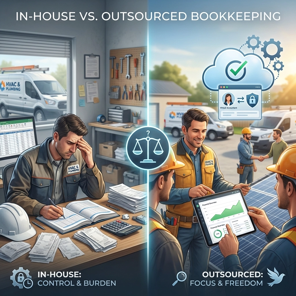 In-House Bookkeeping vs. Outsourced Bookkeeping: Which Is Right for Your Field Service Business?