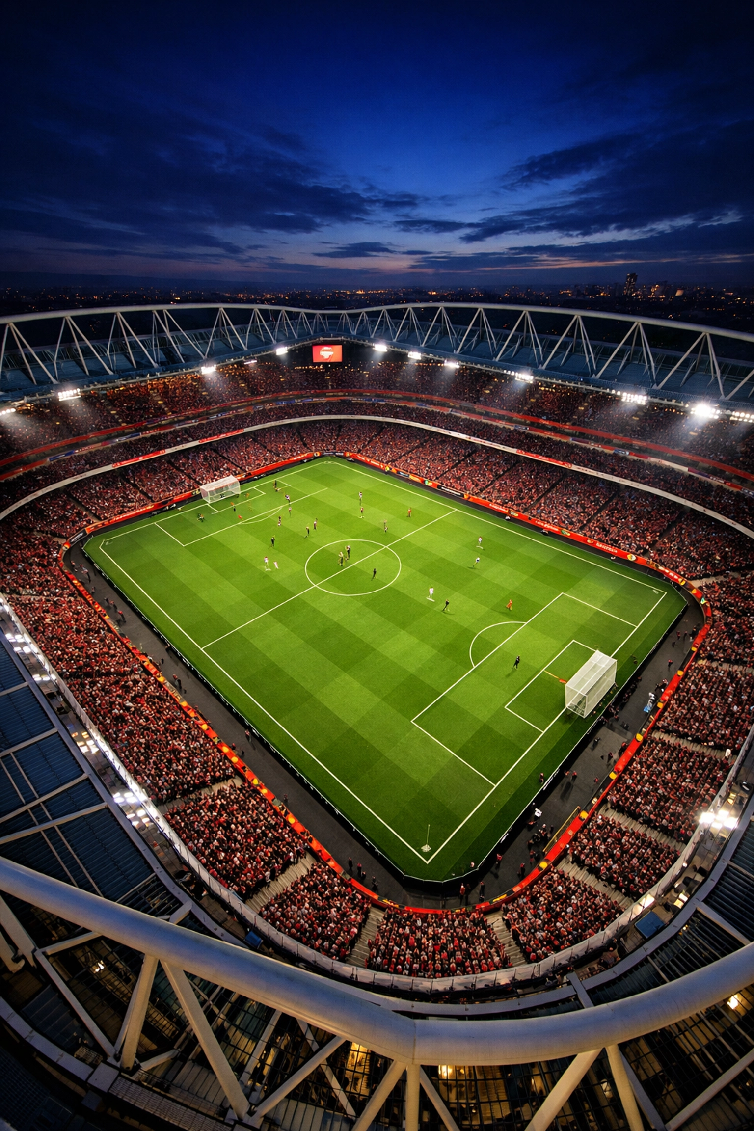 Emirates Stadium bei Arsenal Heimspiel in der Premier League mit vollen Rängen