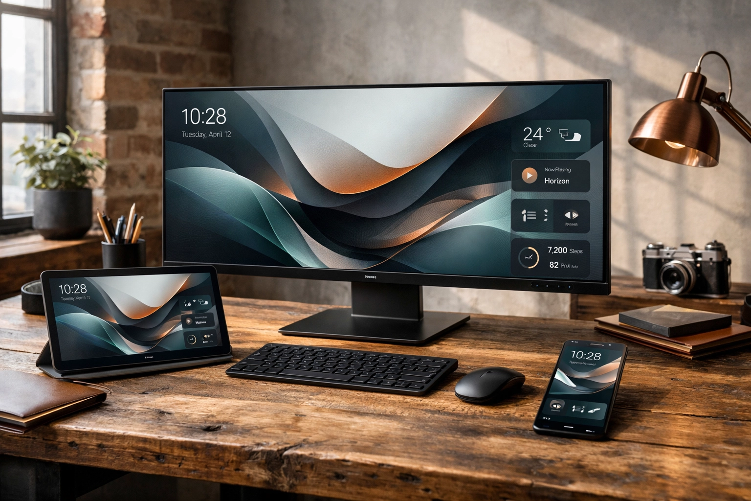 Responsive custom web design interface displayed on multiple screens for a Toronto digital agency.
