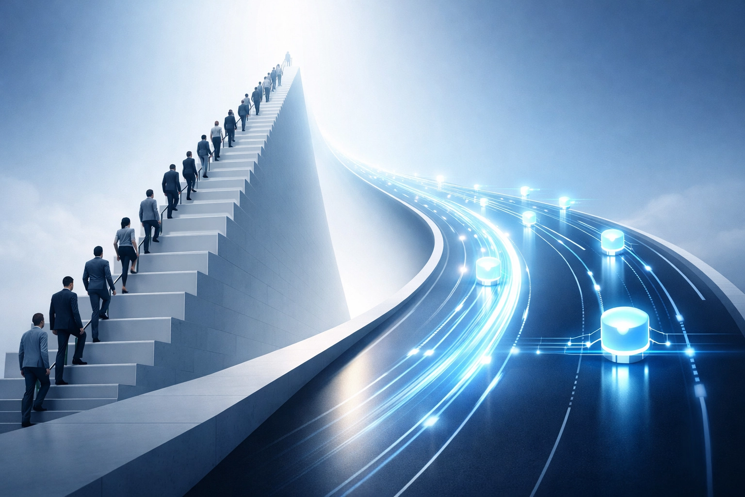 Traditional service business scaling vs AI workflow automation growth pathways comparison