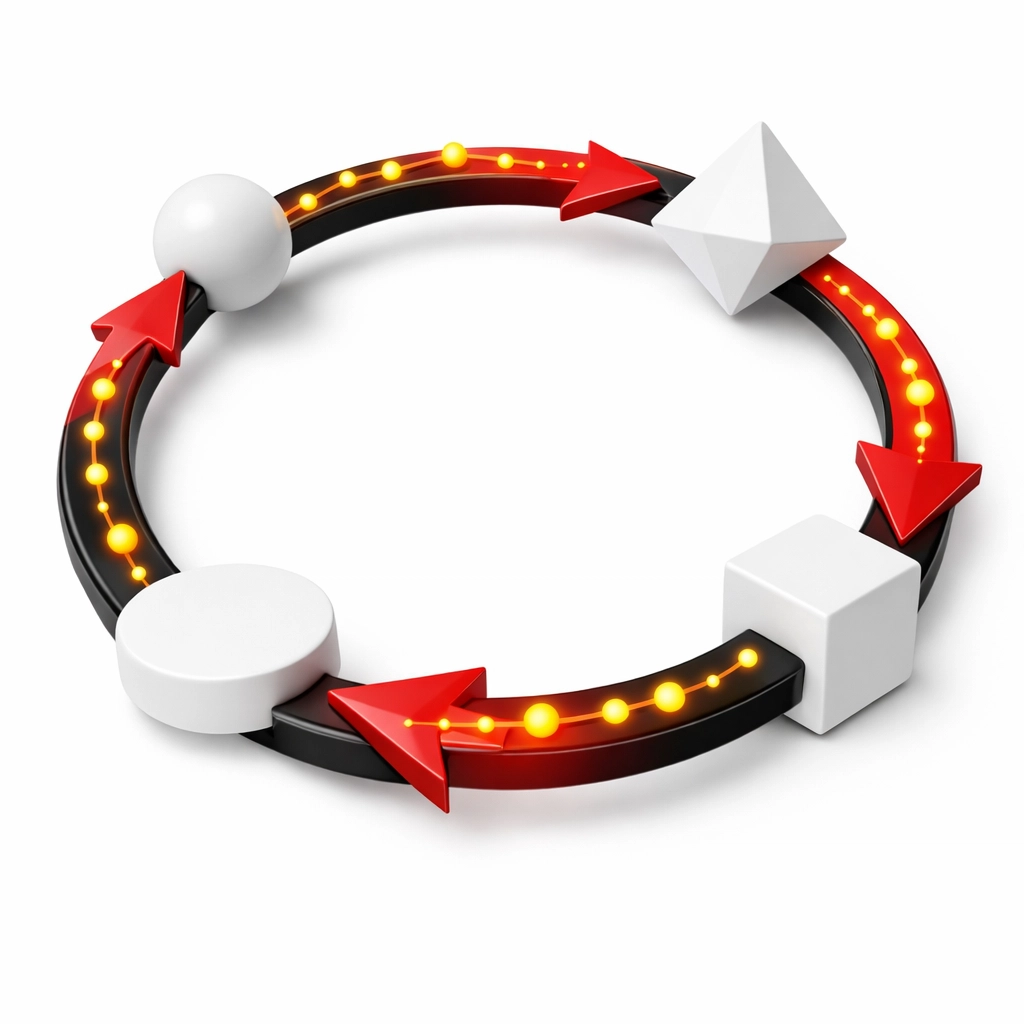 Continuous AI monitoring feedback loop showing data flow and improvement cycle