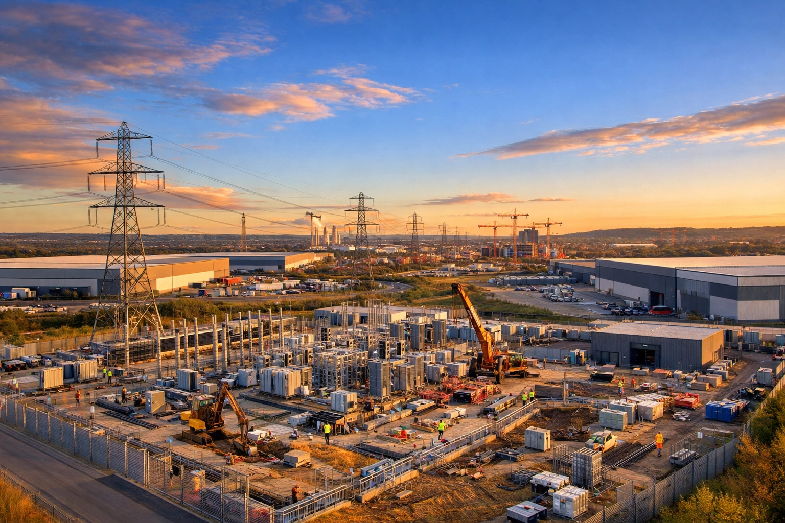 Industrial electrical infrastructure and construction sites across Yorkshire and North West