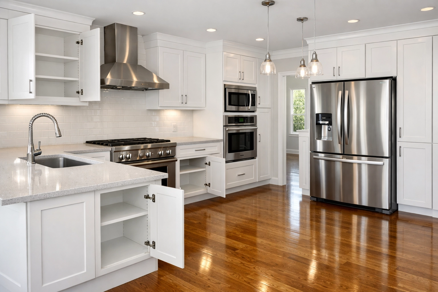 Spotless modern kitchen after a move out cleaning Orlando to ensure a full deposit return.