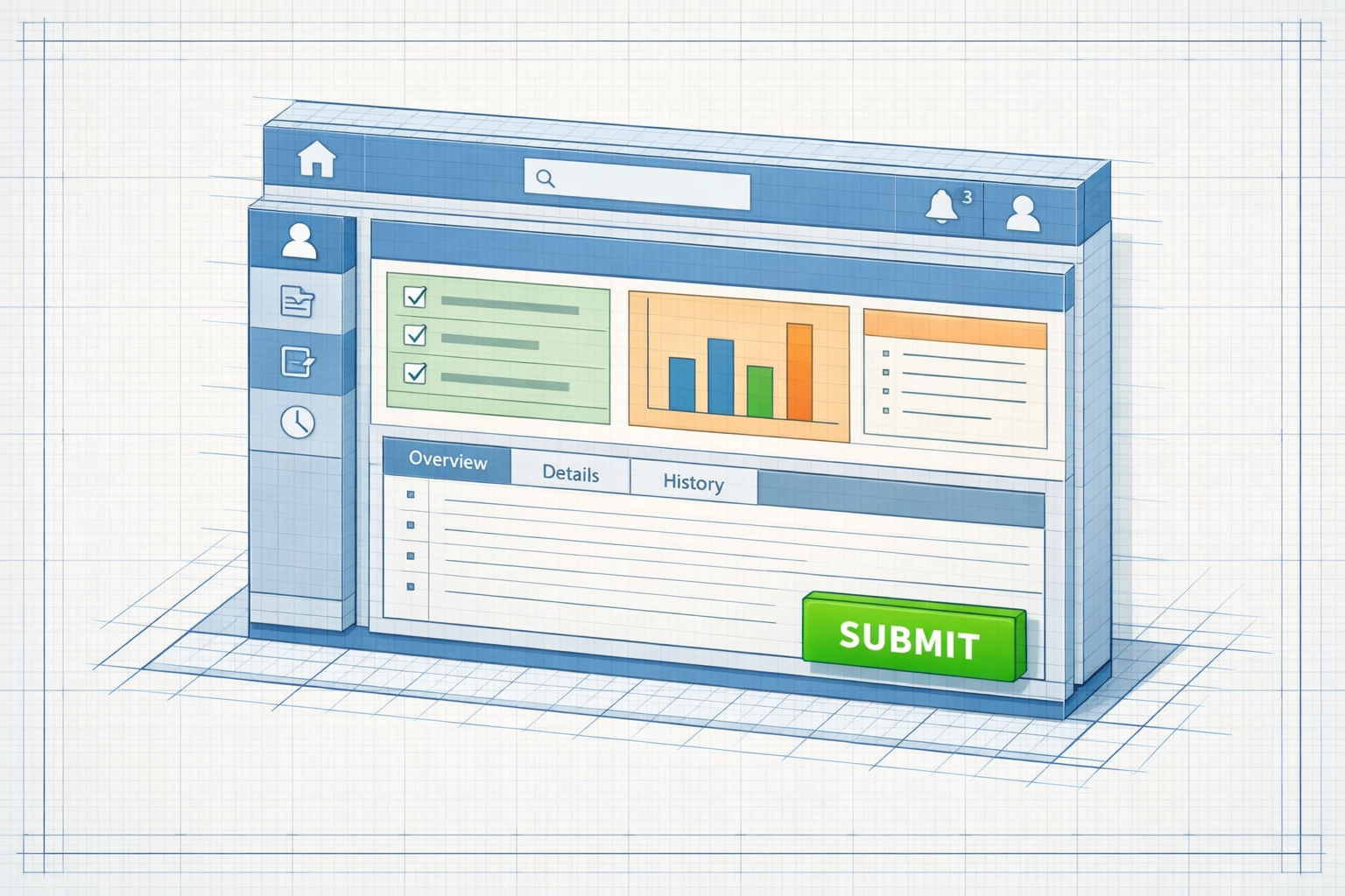 Clean digital interface with clear visual hierarchy designed for neurodivergent users