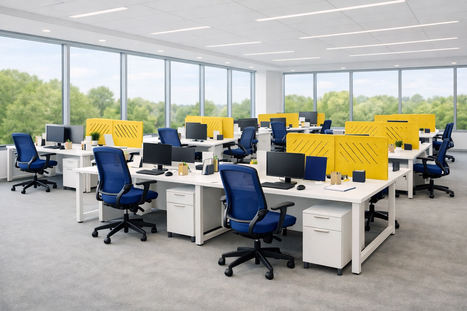 Clean and organized Massachusetts corporate office after professional commercial cleaning Holliston.