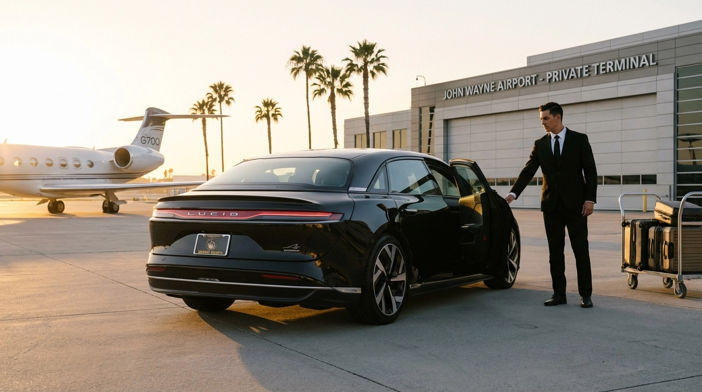 ✈️ 10 Must-Know Tips Before Booking Airport Car Service in Orange County 1 Luxury Car at Airport