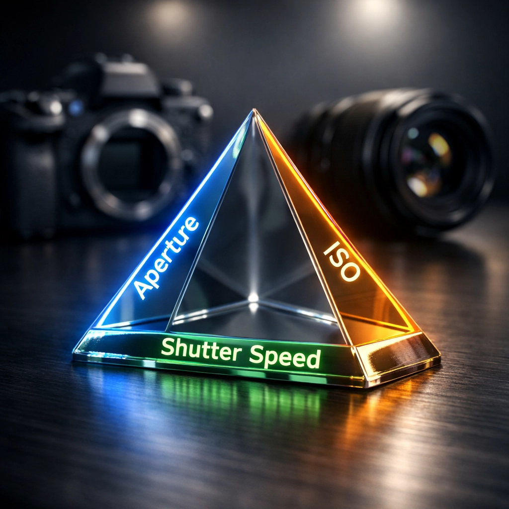 Beginner photography tutorial guide to the exposure triangle: aperture, shutter speed, and ISO.