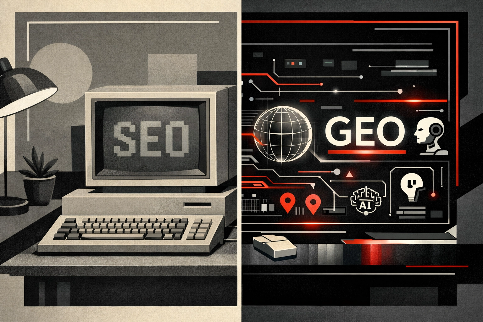 Traditional SEO versus modern GEO comparison for real estate agents