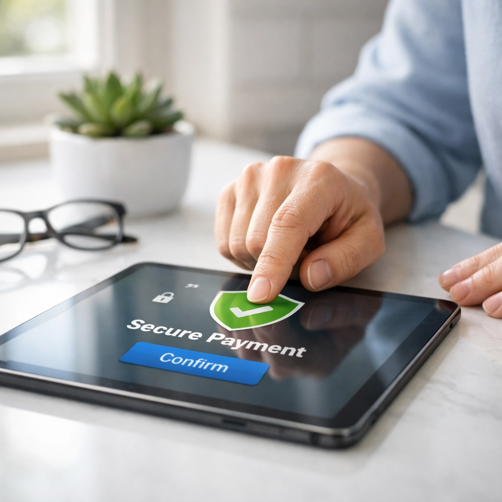 Signature sécurisée d'un prêt sans enquête de crédit sur tablette pour une transaction rapide.