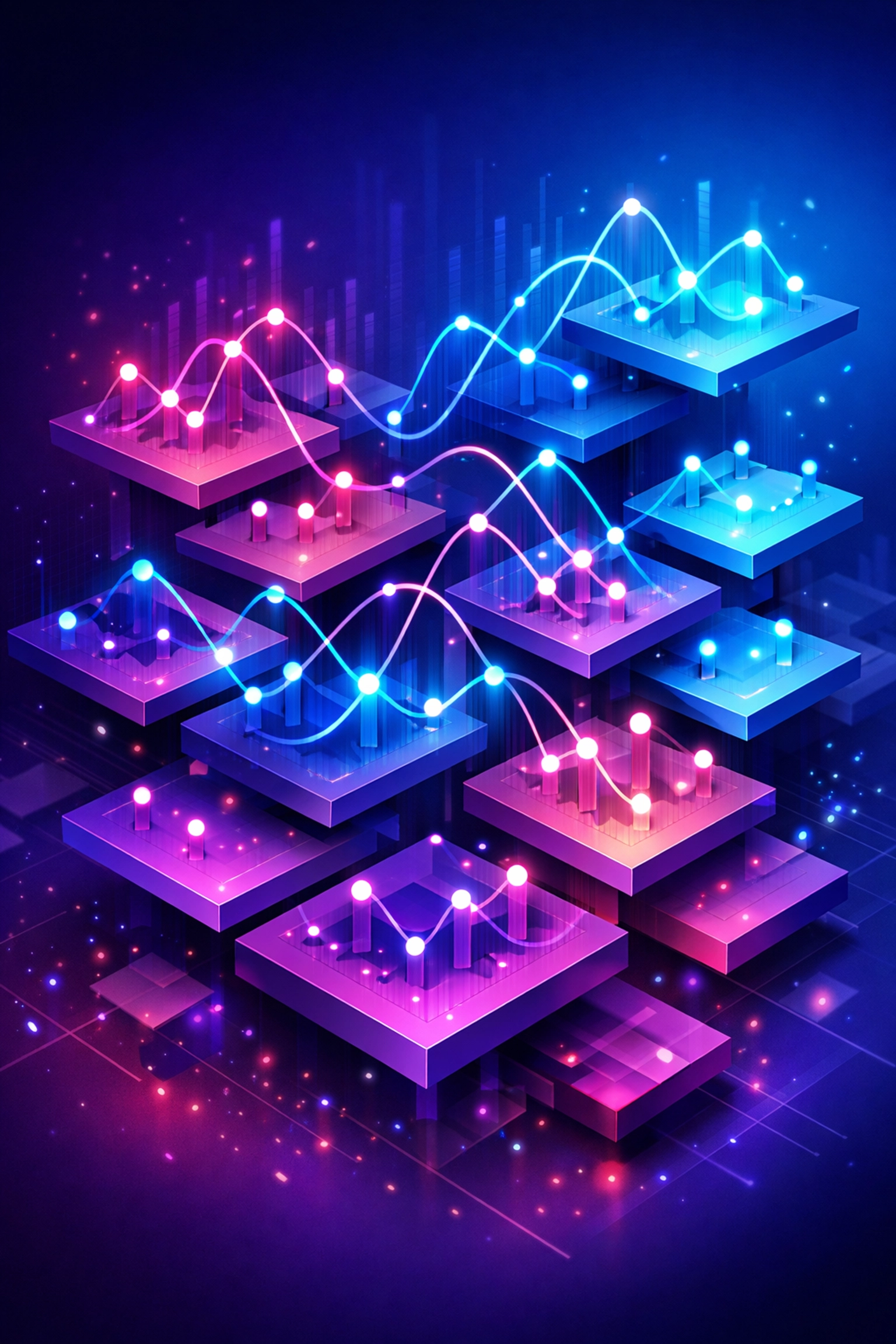 Hedge fund performance trajectories showing dynamic portfolio rebalancing strategies