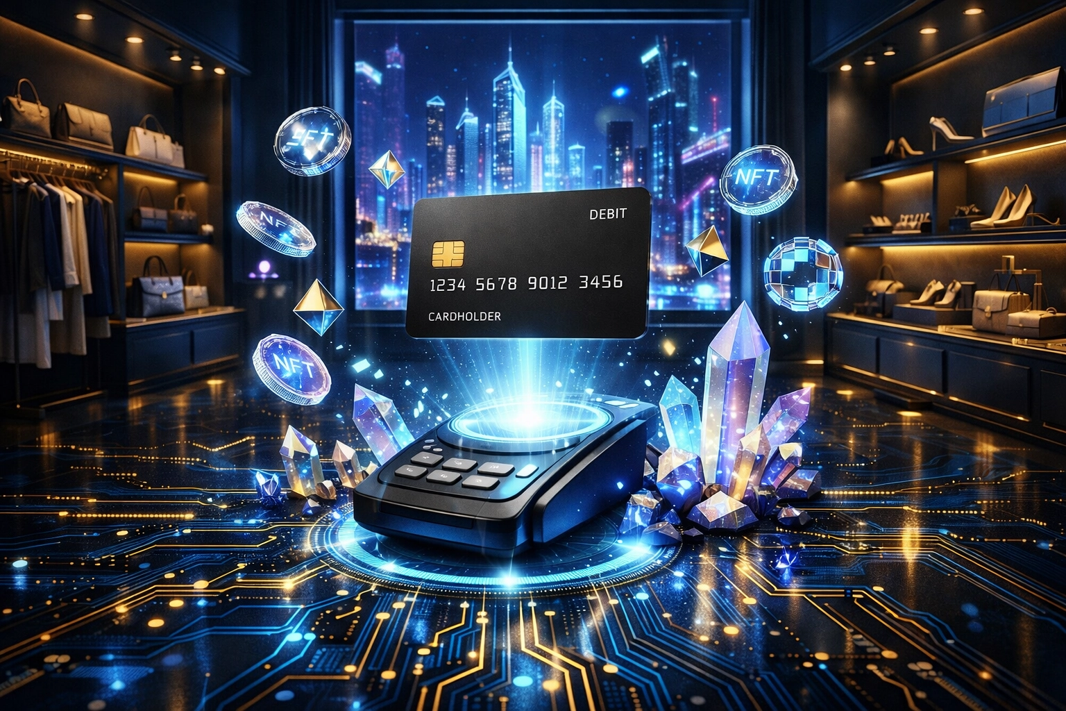 Innovative crypto POS tools including NFT receipts and push-to-card services for retail merchants.
