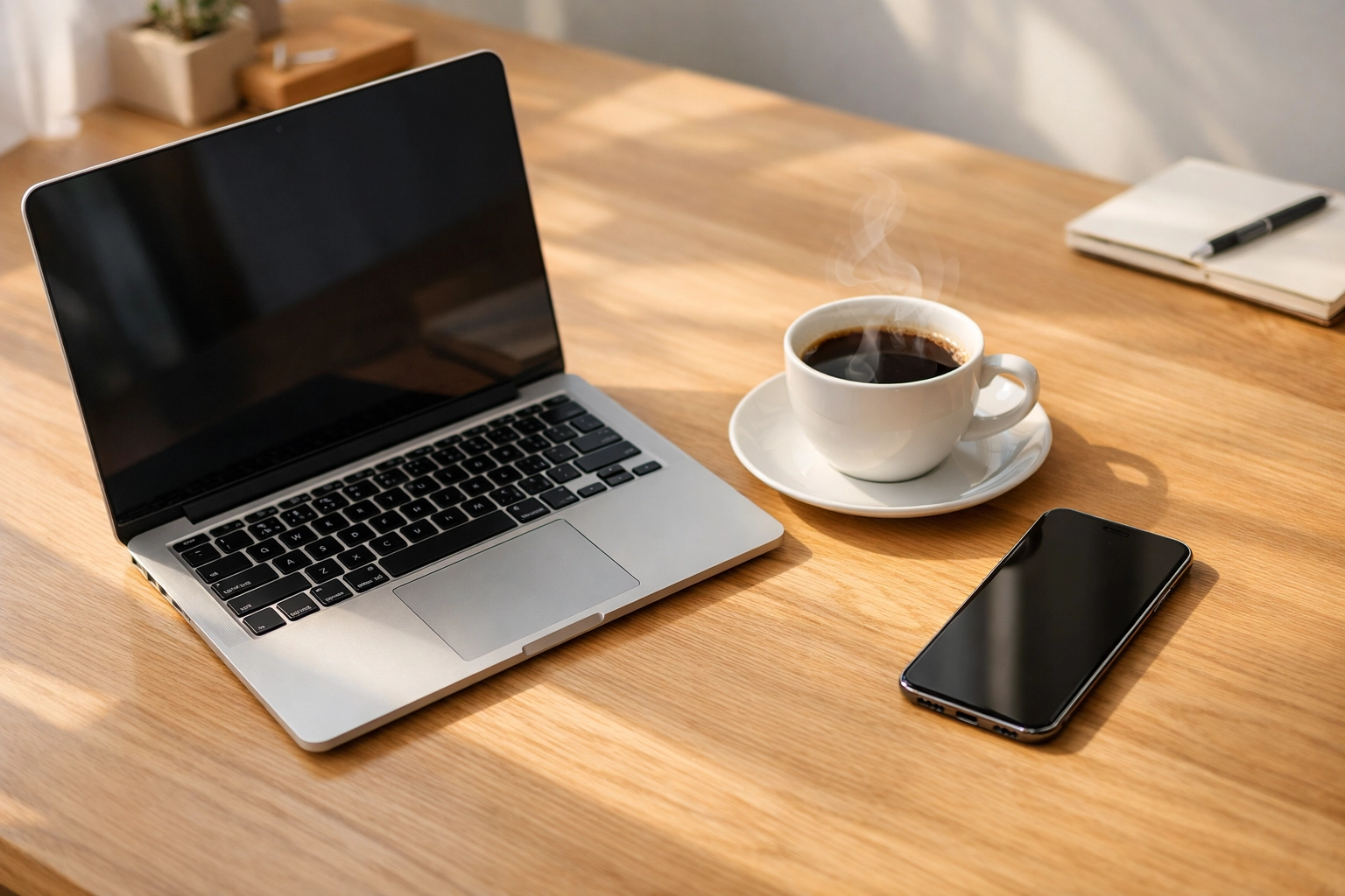 A clean, organized workspace representing efficient workflow automation for small business growth.