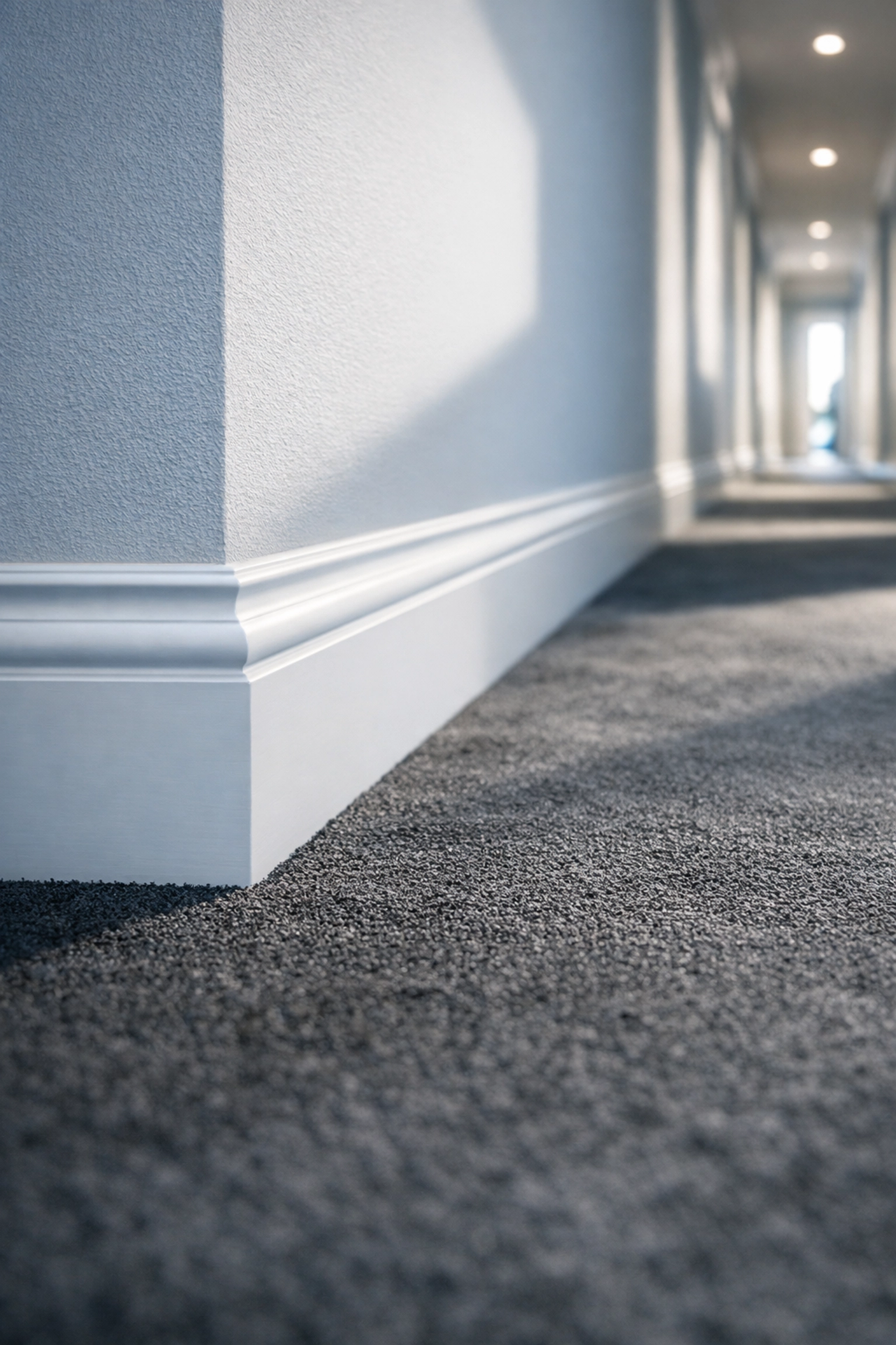Detailed move-out cleaning in Brookline featuring perfectly clean baseboards and vacuumed floors.
