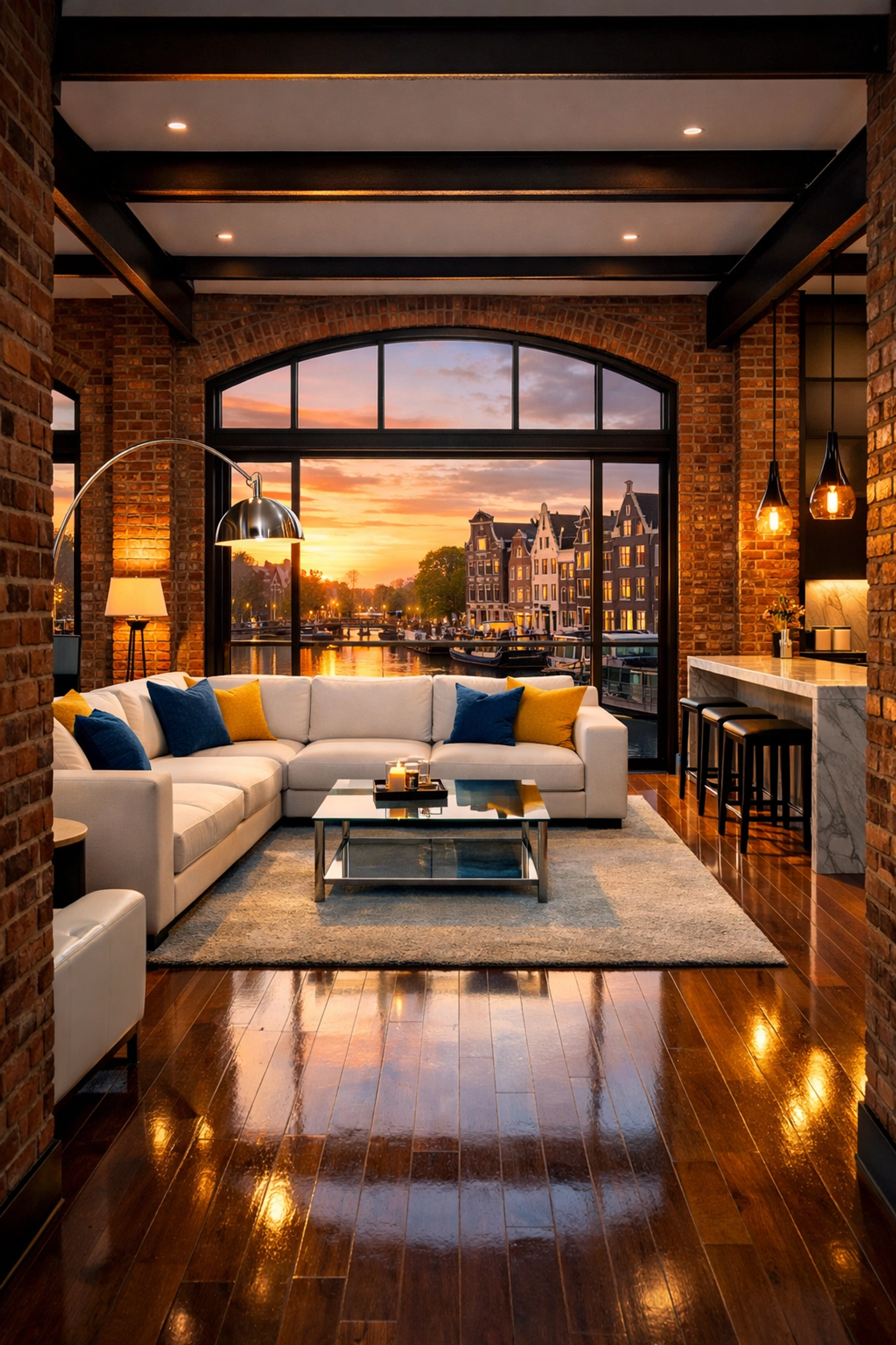 A pristine, professionally cleaned luxury loft in the Canal District for house cleaning Worcester MA.