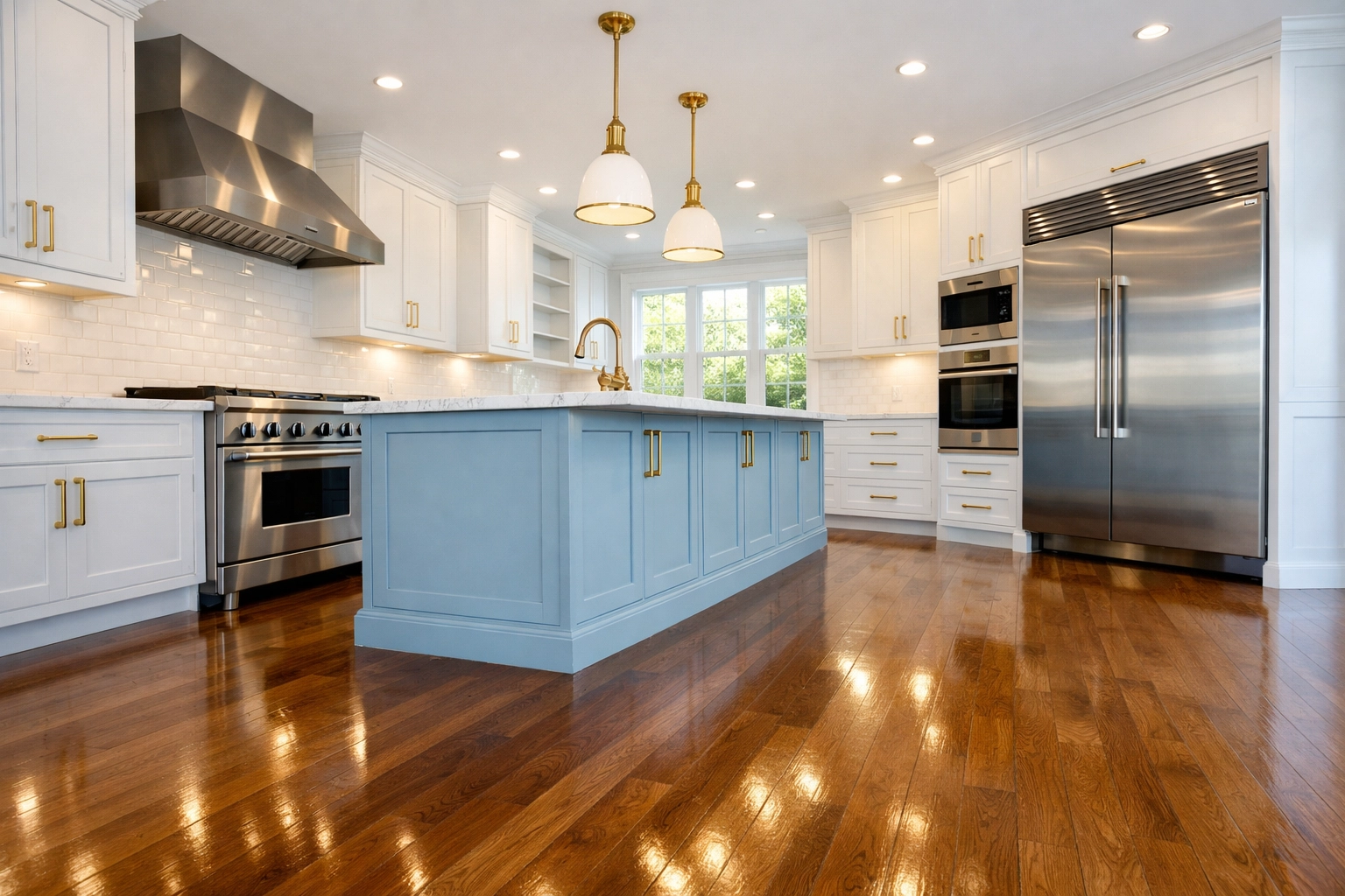 Spotless high-end kitchen after professional move-in/move-out cleaning costs Leominster service.