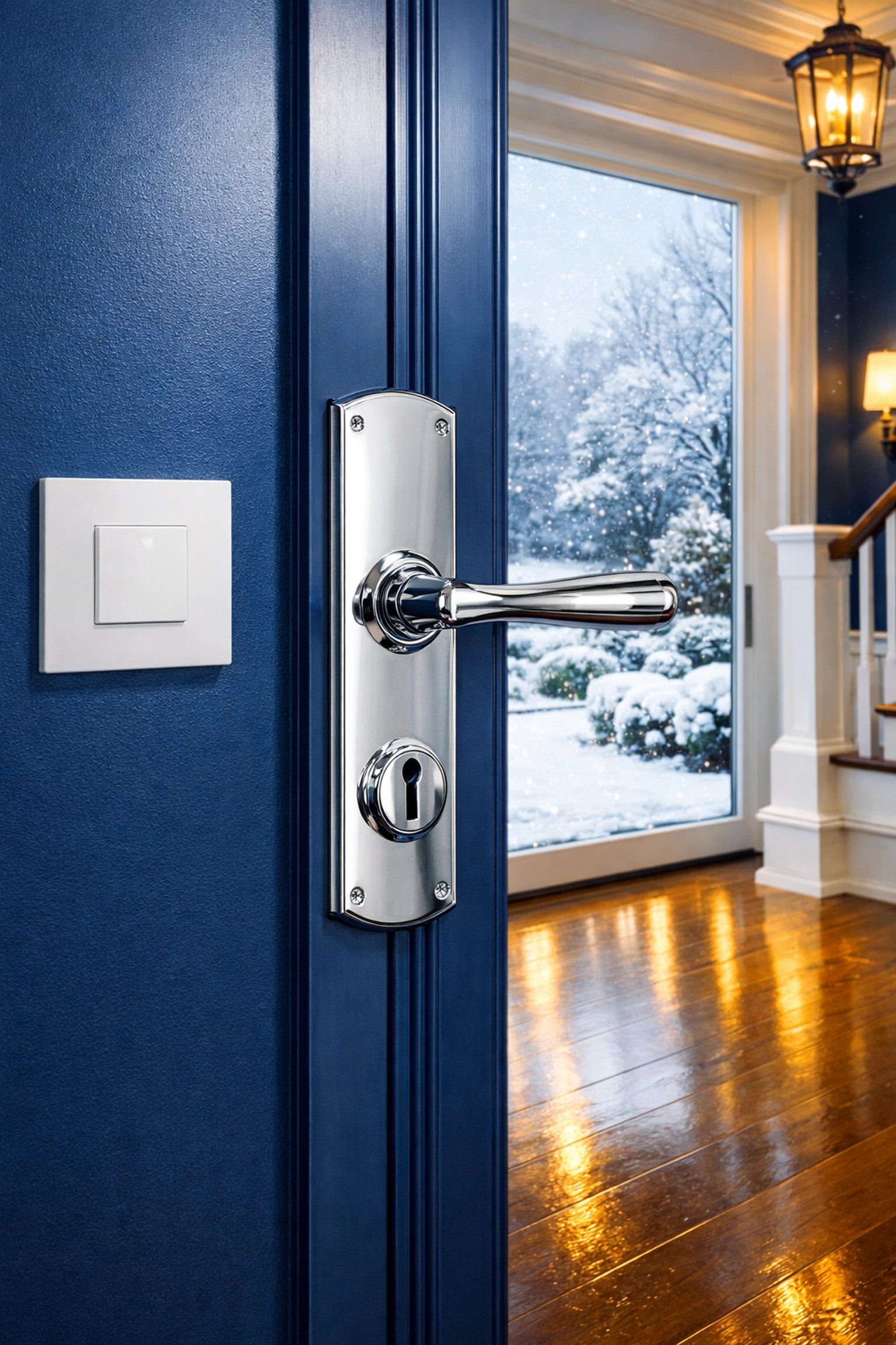 Sanitized entryway and clean floors in a Shrewsbury home during a winter house cleaning.
