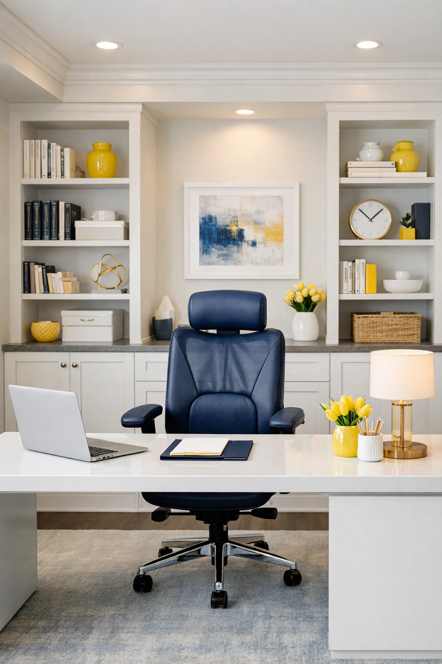 Spotless suburban home office showing the results of a weekly house cleaning Westborough MA service.