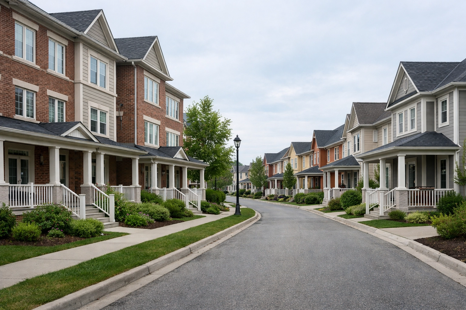 Cornell Village Markham townhouses featuring modern New Urbanism design, front porches, and pedestrian-friendly streets.