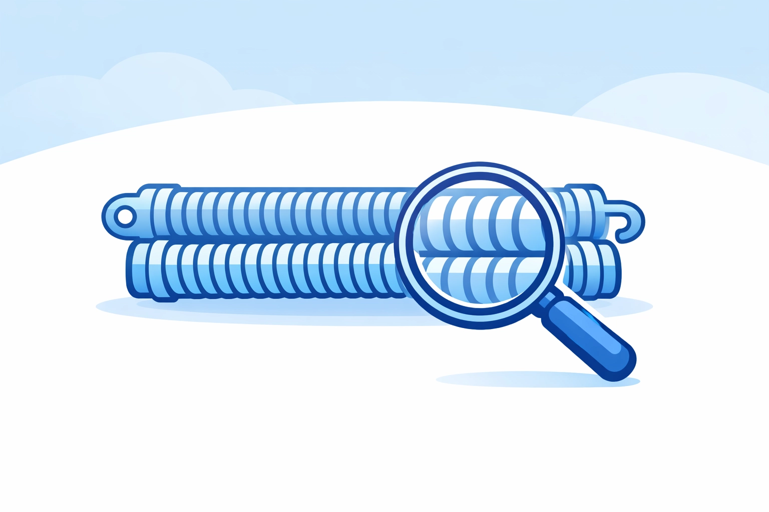 Visual inspection of industrial sectional door springs for maintenance and repair in NZ.