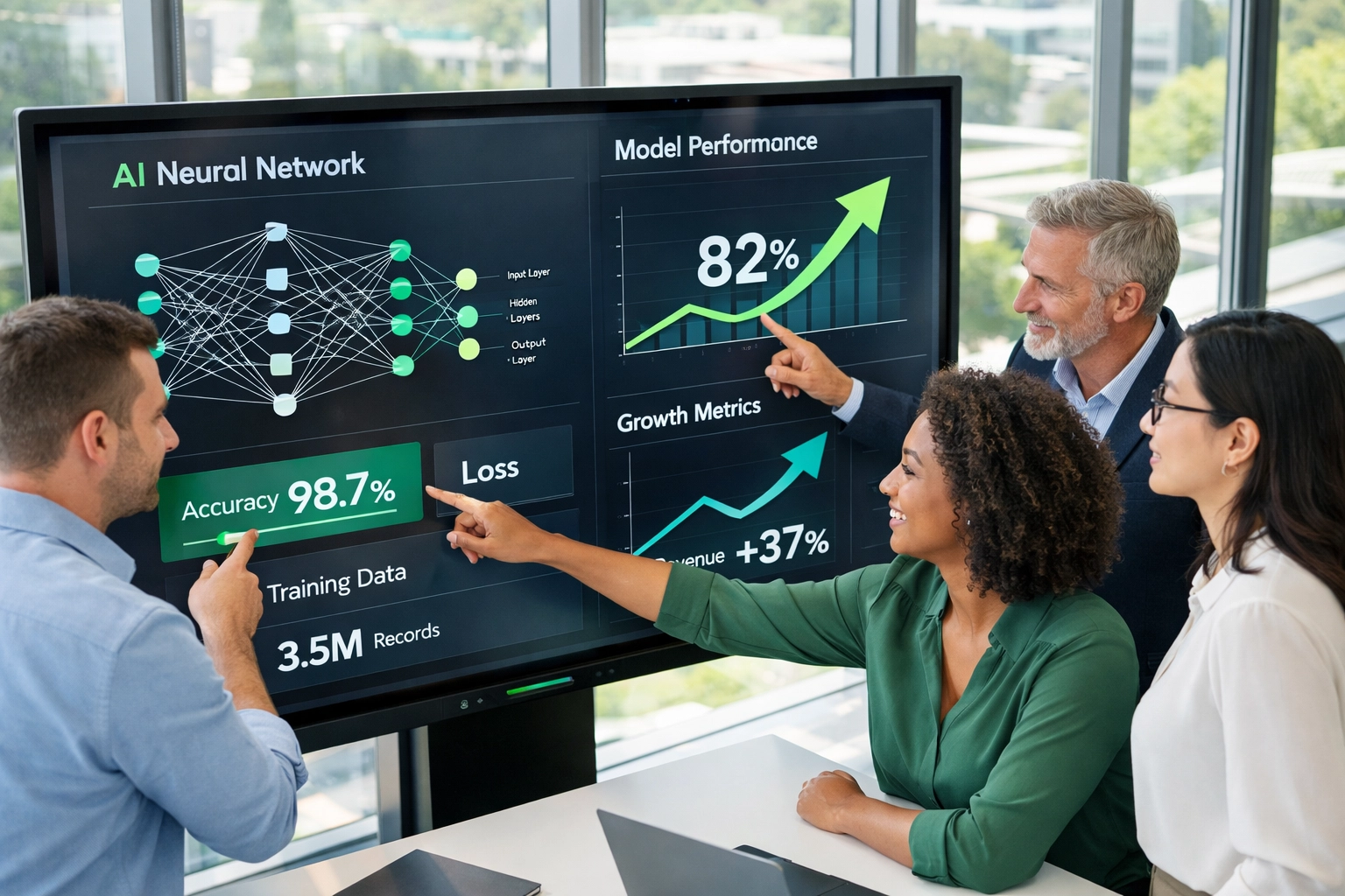 Team analyzing ServiceNow ROI metrics and ITOM performance dashboards for 2026