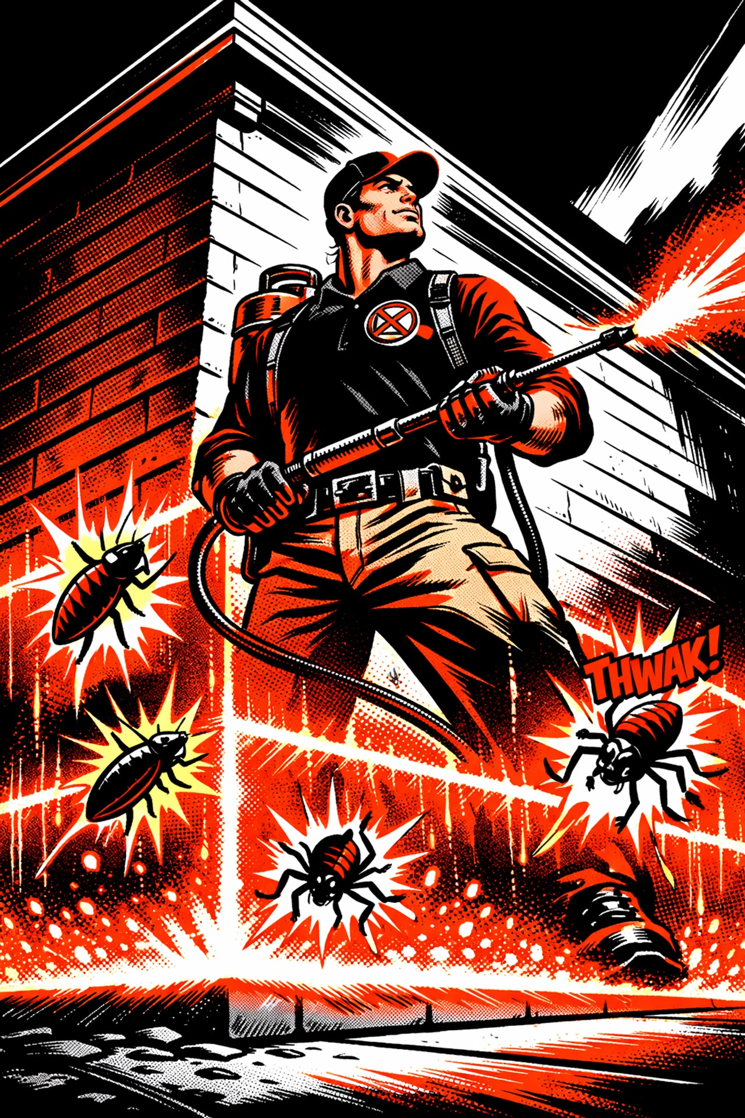 Expert applying a 3x3 defense barrier, the best pest control in Birmingham AL.