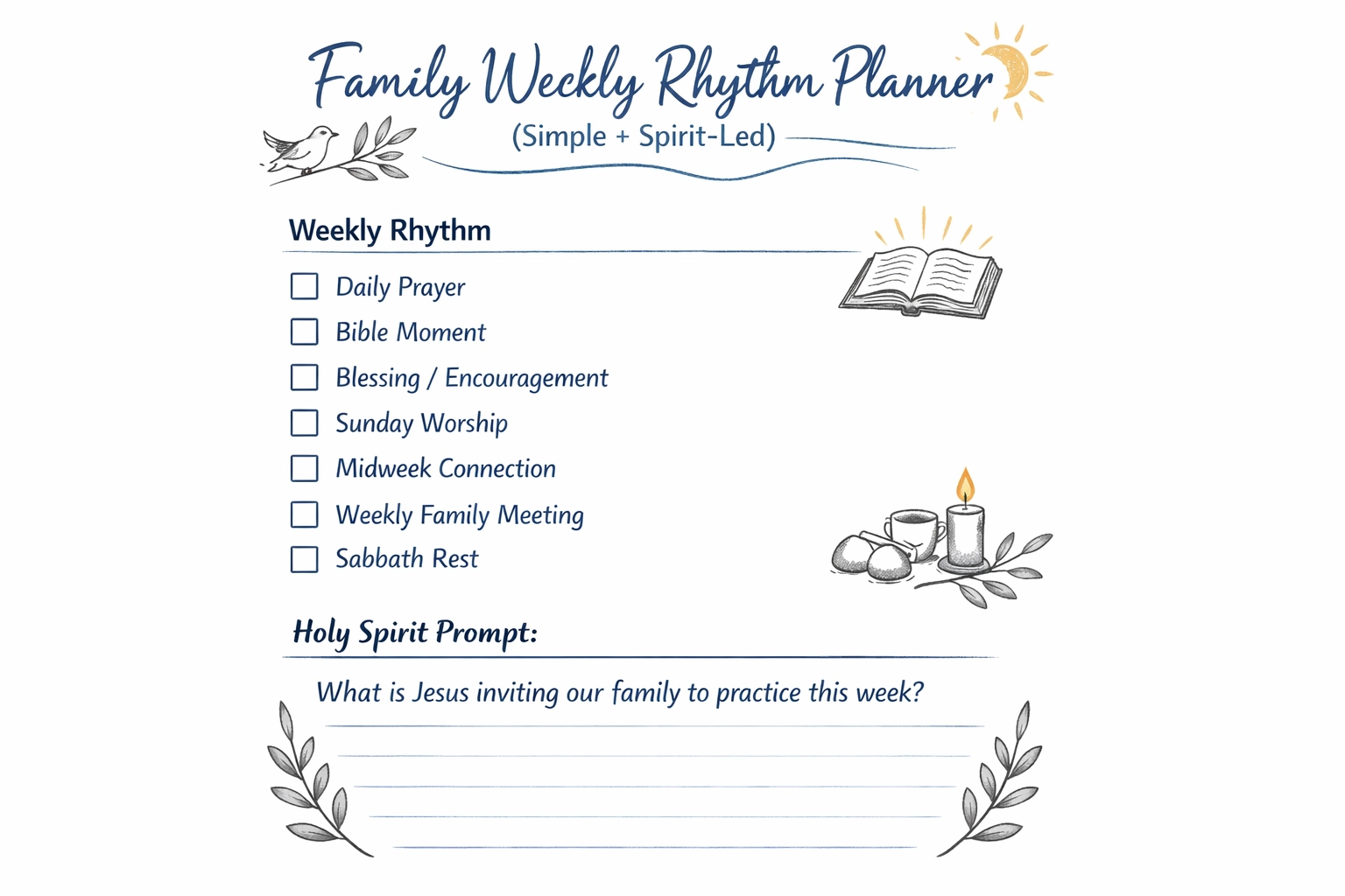 Family Weekly Rhythm Planner (Simple + Spirit-Led) — printable