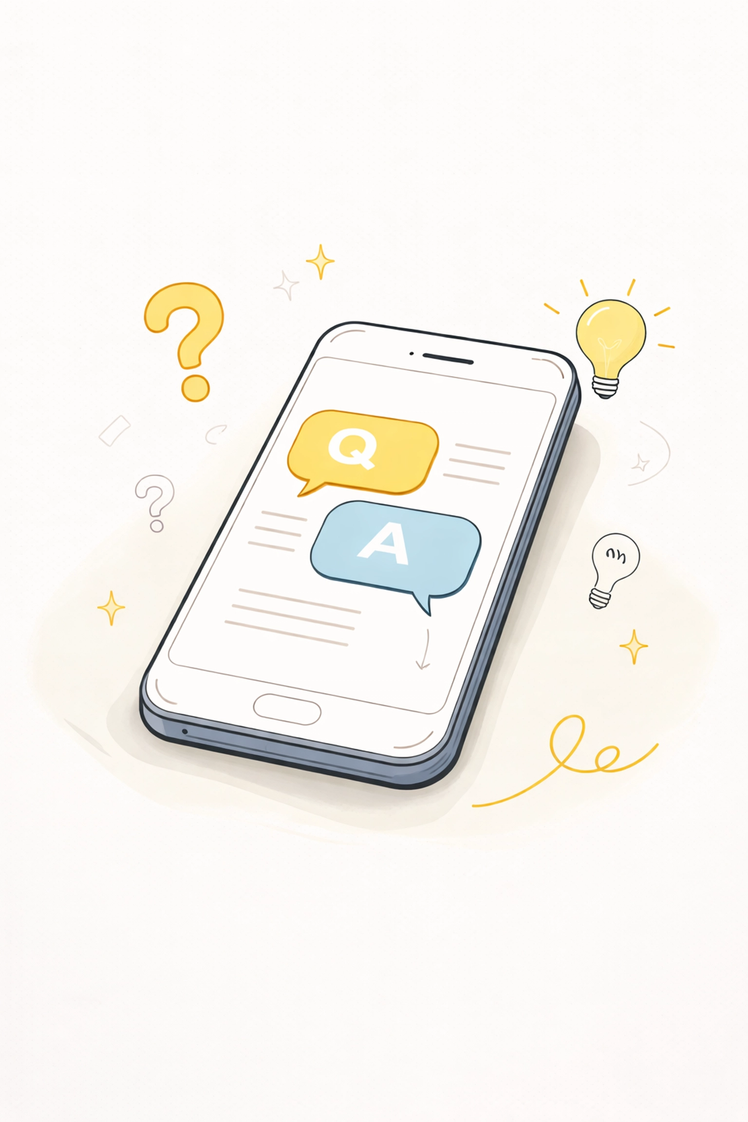 A smartphone shows a Google Business Profile Q&A section, emphasizing helpful answers for local business customers.