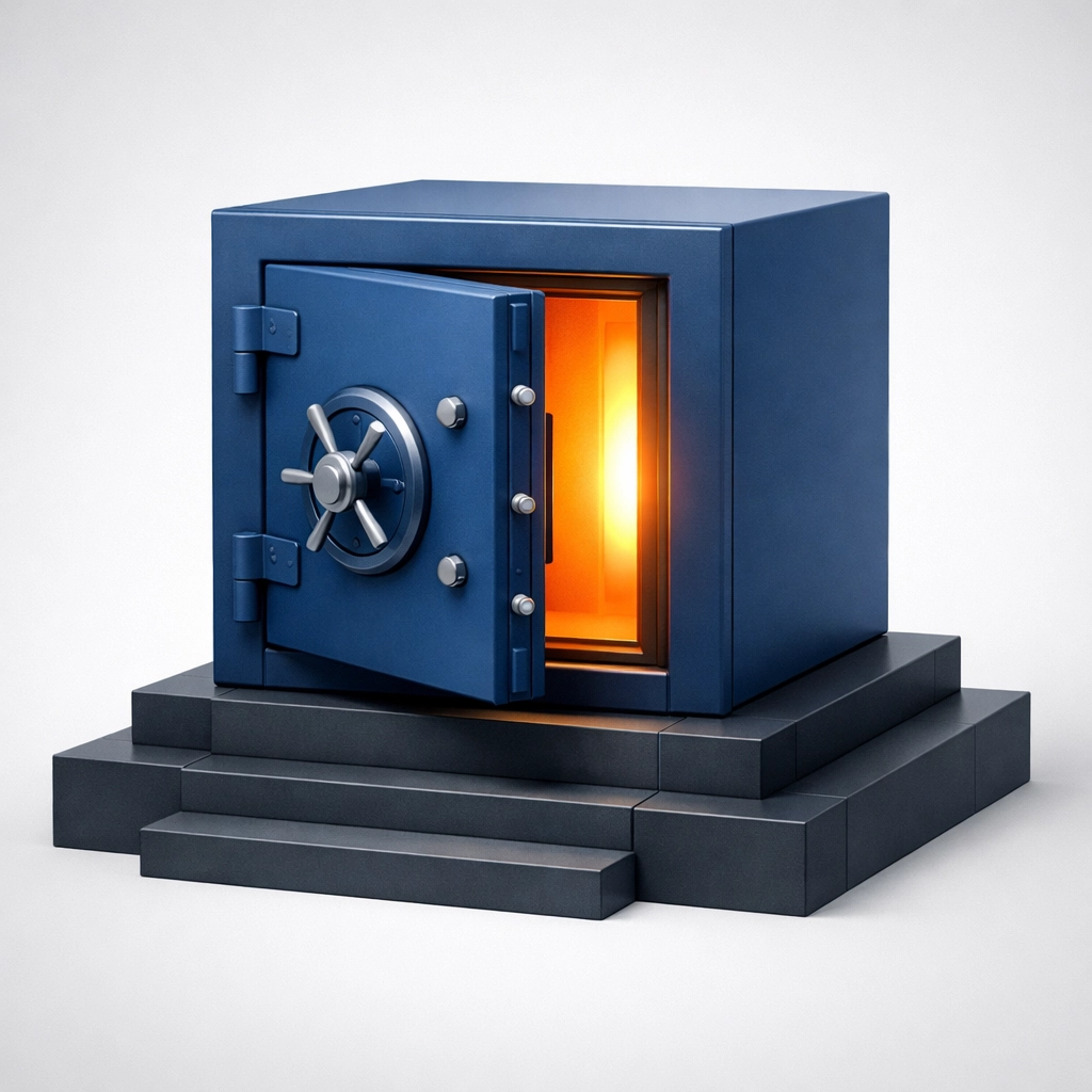 A secure digital vault representing intellectual property and the long-term value of custom software.