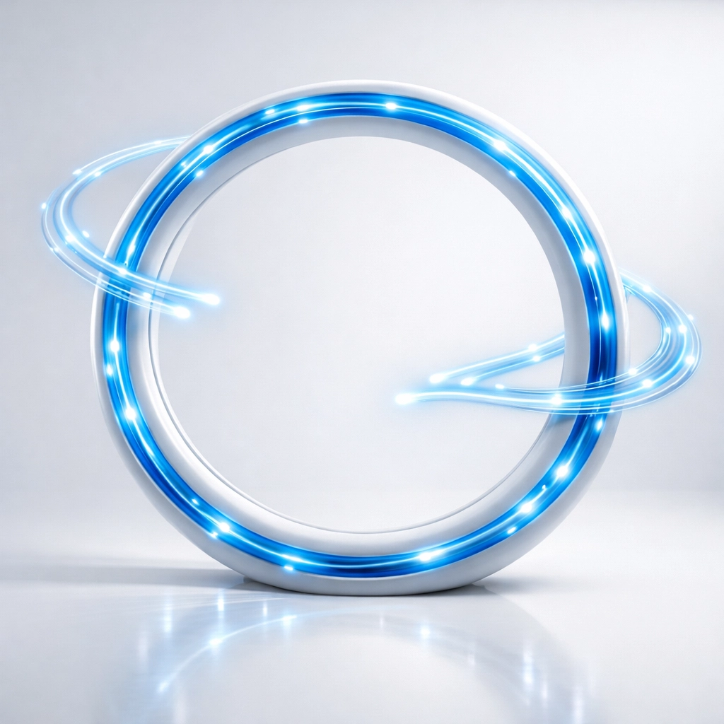 Continuous feedback loop with data flowing through AI system optimization cycle