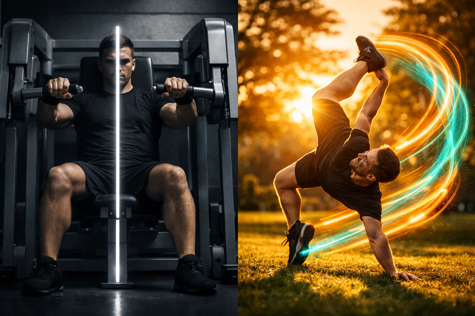 Comparison of restricted gym machine movement versus dynamic multi-planar Animal Flow Scorpion Reach.