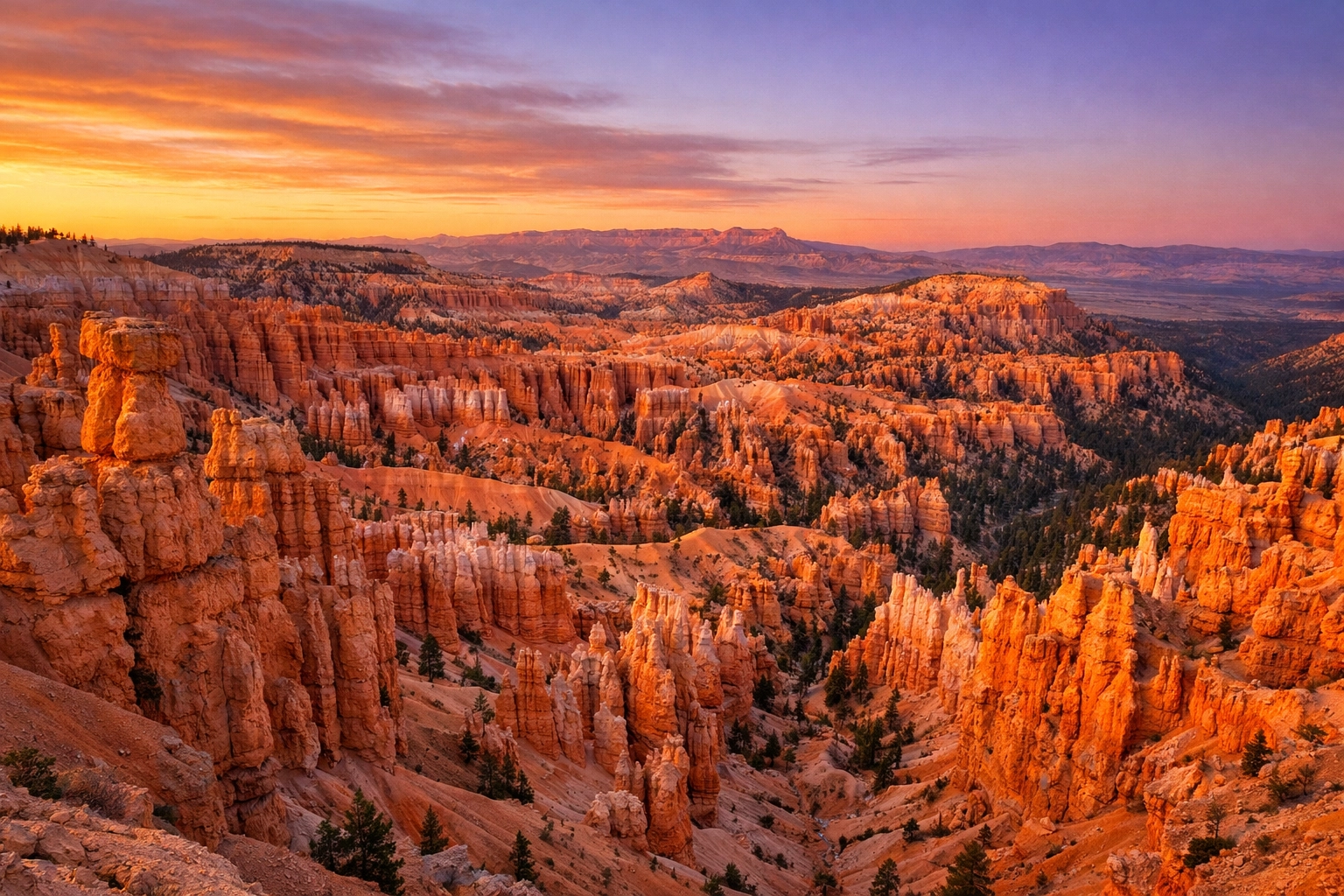 Bryce Canyon National Park hoodoos at sunset, a prime example of the best photography locations.