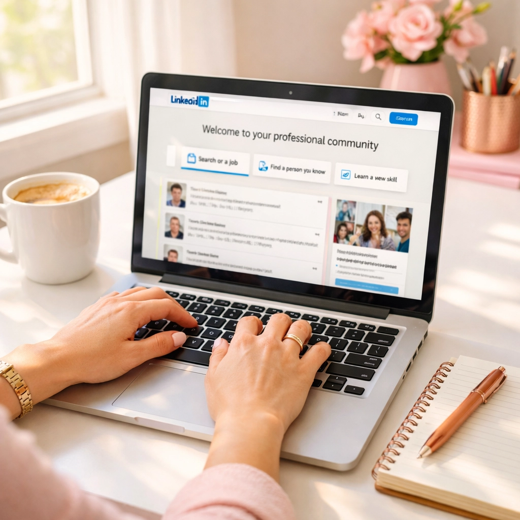Professional engaging with LinkedIn comments on laptop for lead generation
