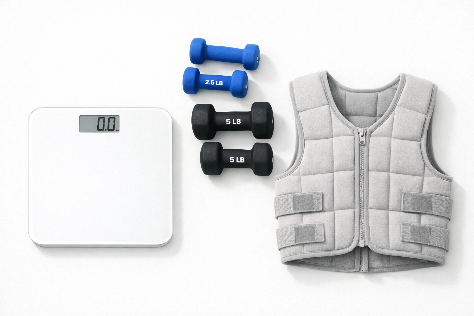Proper weight selection for weighted vests showing 2.5 to 5 pound weights for sensory processing