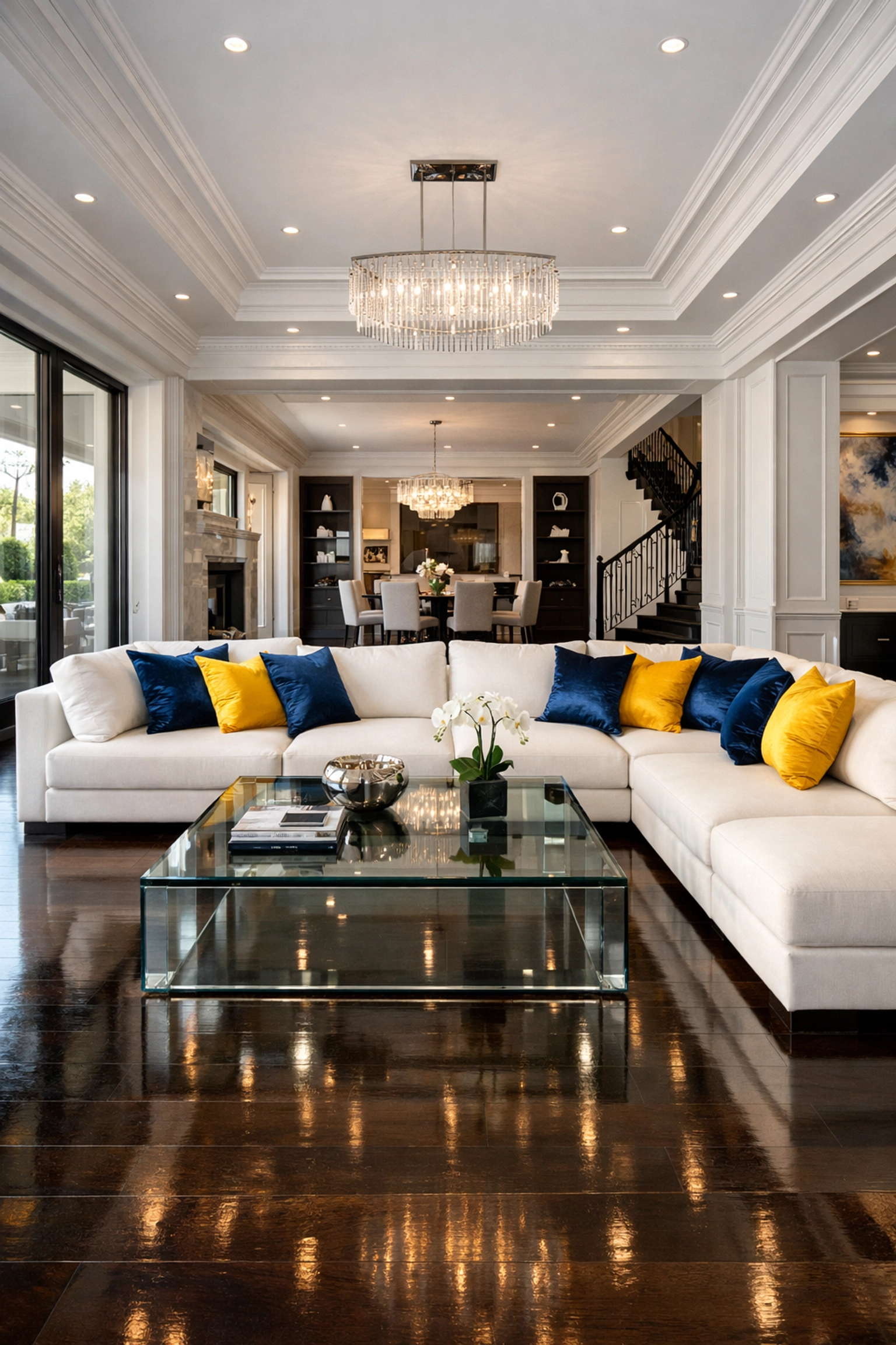 A pristine living room in a 128 Belt estate after a Luxury House Cleaning Newton MA session.