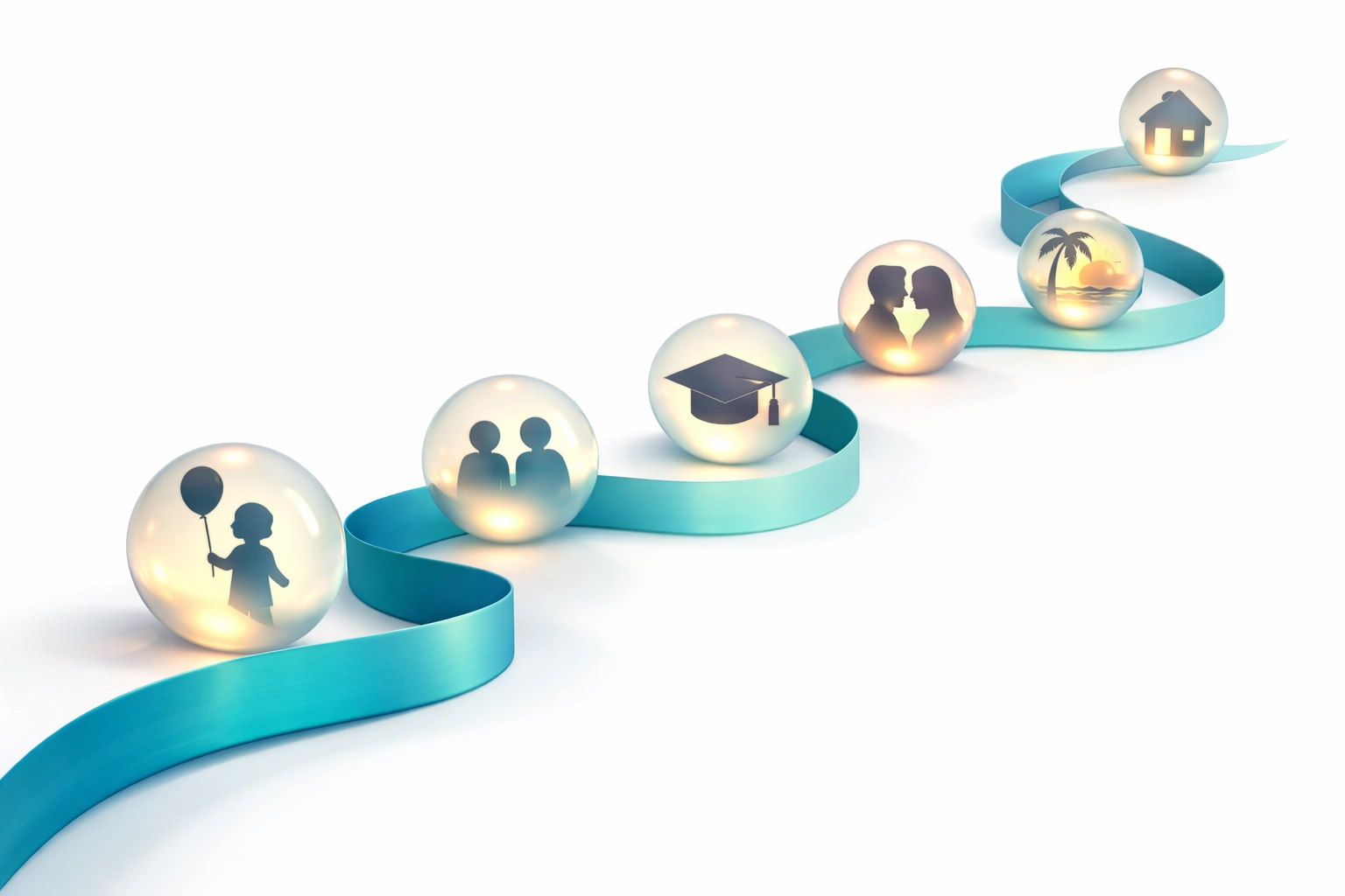 Digital timeline showing preserved family memories and life stories as glowing moments