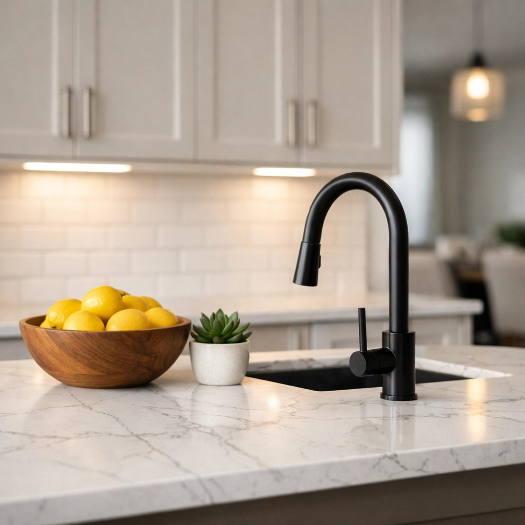 Kitchen remodel featuring quartz countertops and modern fixtures for high resale ROI.