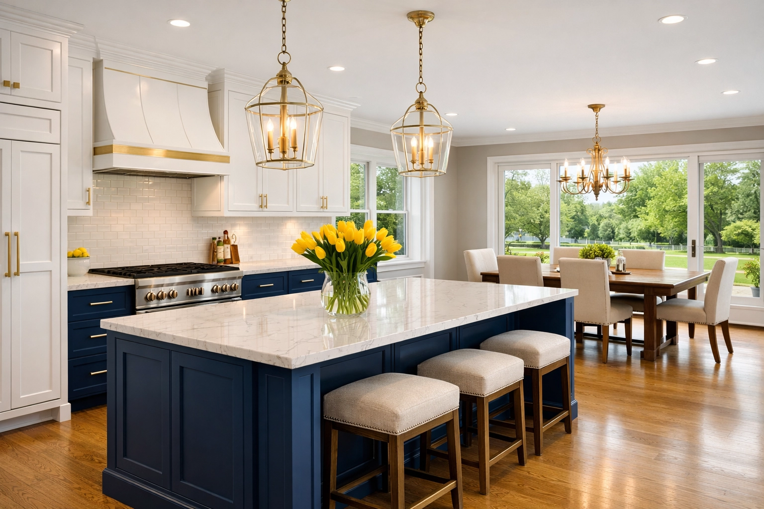 A sparkling move-in ready kitchen in Holliston after high-end post construction cleaning services.