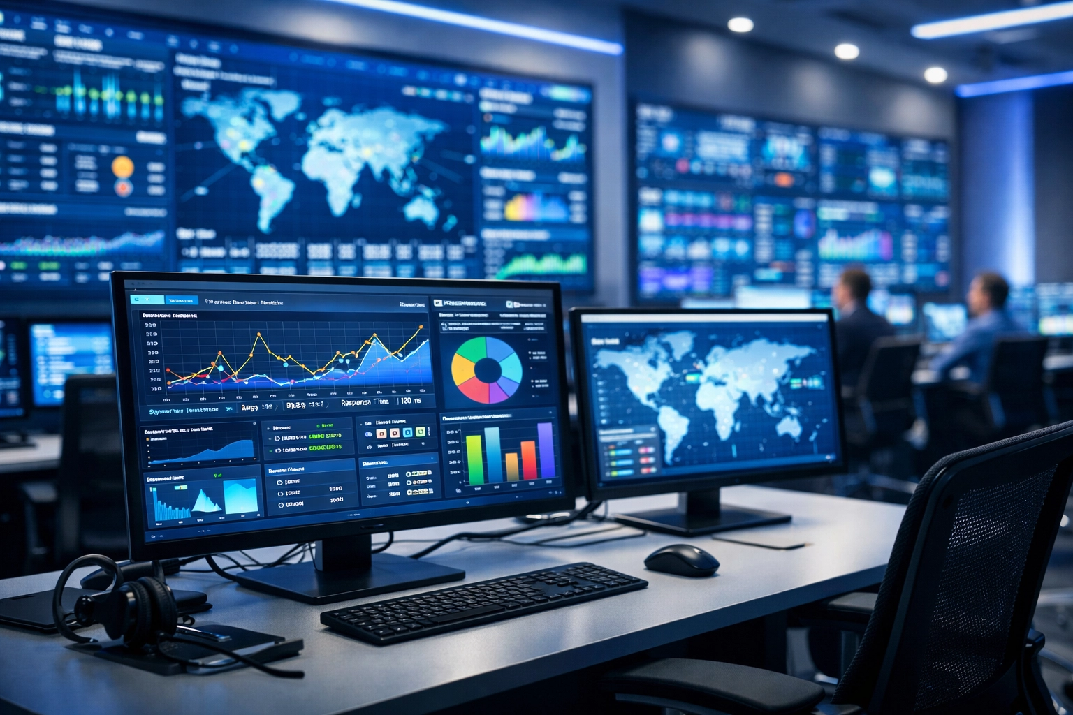 Dakdan technology operations center with real-time analytics dashboards powering multiple companies