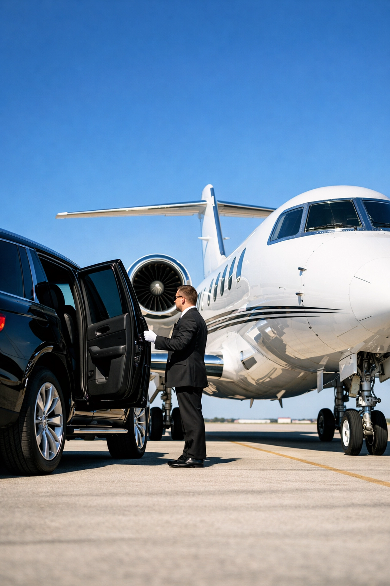 NEWSLETTER: 7 Mistakes You’re Making with Super Bowl ROI (and How to Fix Them) Elite Super Bowl travel logistics featuring a private jet and luxury SUV for executive transport.